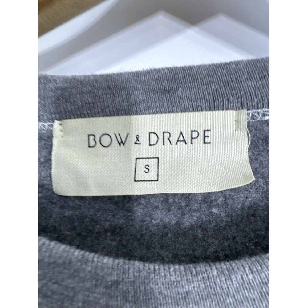 Bow & Drape Say You'll Be Wine Sequin Gray Raglan Sweatshirt S - Picture 9 of 11